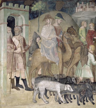 Il viaggio di Abramo e Lot, 1356-67 da also Manfredi de Battilori Bartolo di Fredi